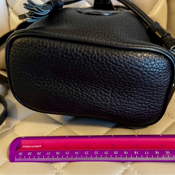 Black Leather Dooney & Bourke Bucket Bag - Picture 3 of 5